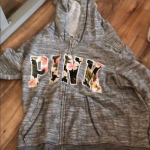 GRAY TROPICAL HOODIE ZIP UP